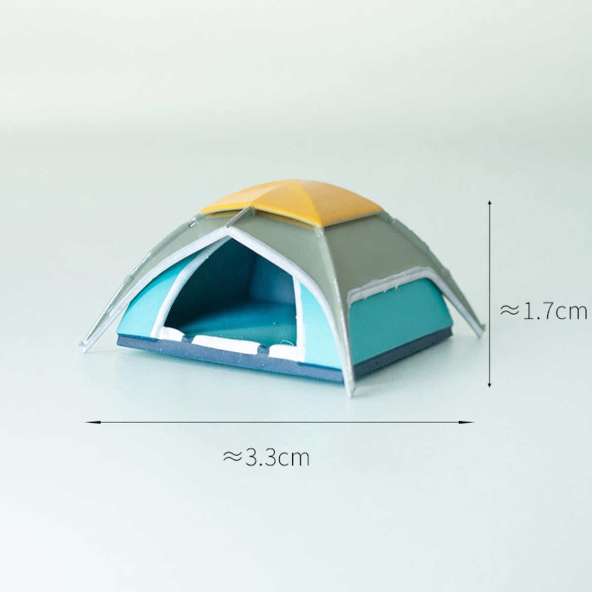 1:64 Tent Camping Miniature Diorama Series - Yellow-Top Square Leisure Camping Tent Diorama Prop
