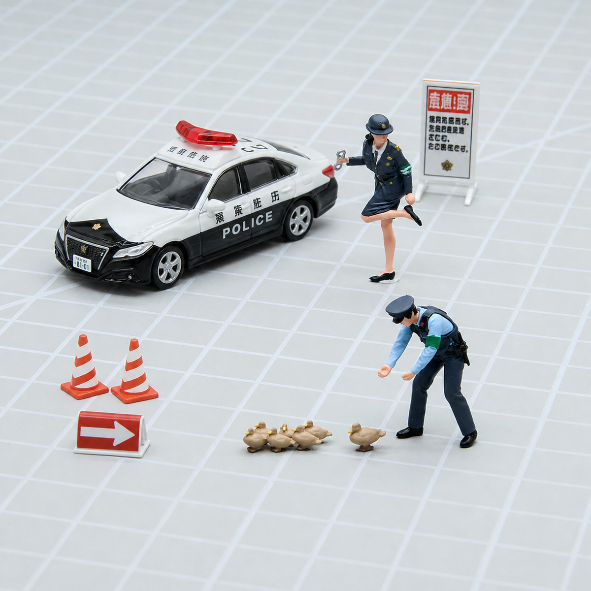 1:64 Japanese Police Miniature Figure Series A - Japanese Police Series A Complete Figure Set