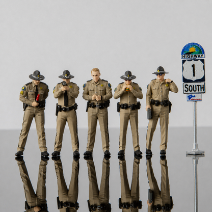 1:64 Florida Highway Patrol (FHP) S1 Miniature Figure & Prop Series - FHP S1 Complete Diorama Set
