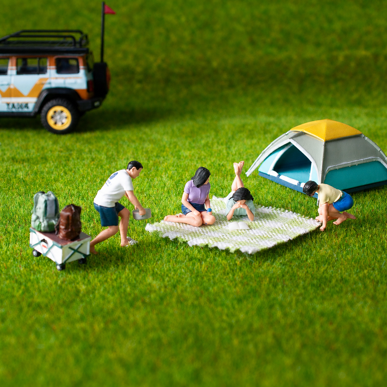 1:64 Tent Camping Miniature Diorama Series - Tent Camping Complete Diorama Set