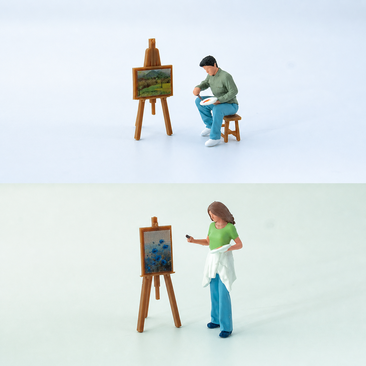 1:64 Artists & Painting Miniature Diorama Series - Painting Figures Complete Diorama Set