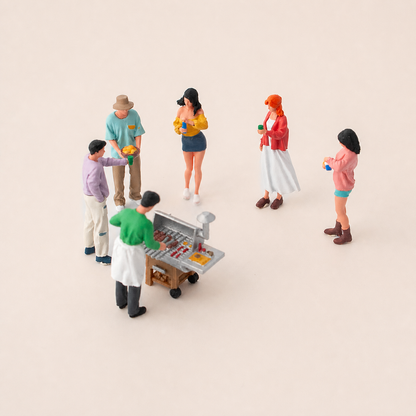 1:64 Standing Outdoor BBQ & Picnic Scene Miniature Diorama Series - Standing Outdoor BBQ & Picnic Complete Diorama Set
