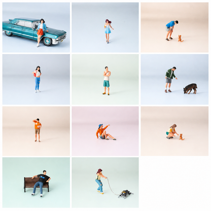 1:64 Everyday Street Scene Miniature Figure Series - Street Figures Complete Set