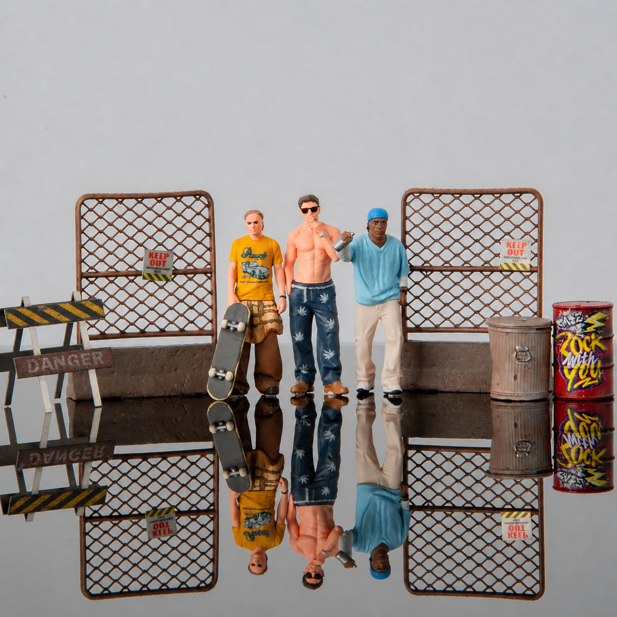 1:64 American Street Scene Miniature Diorama Series - American Street Scene Complete Diorama Set