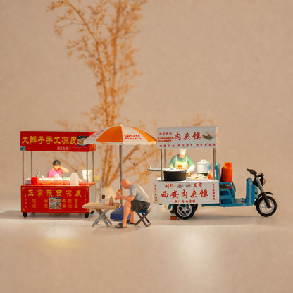 1:64 Chinese Night Market C1 Liangpi & Roujiamo Stall Set - Default Title