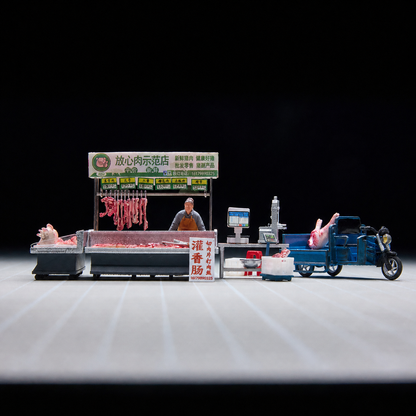 1:64 Quality-Assured Pork Shop 28-Piece Diorama Set - Default Title