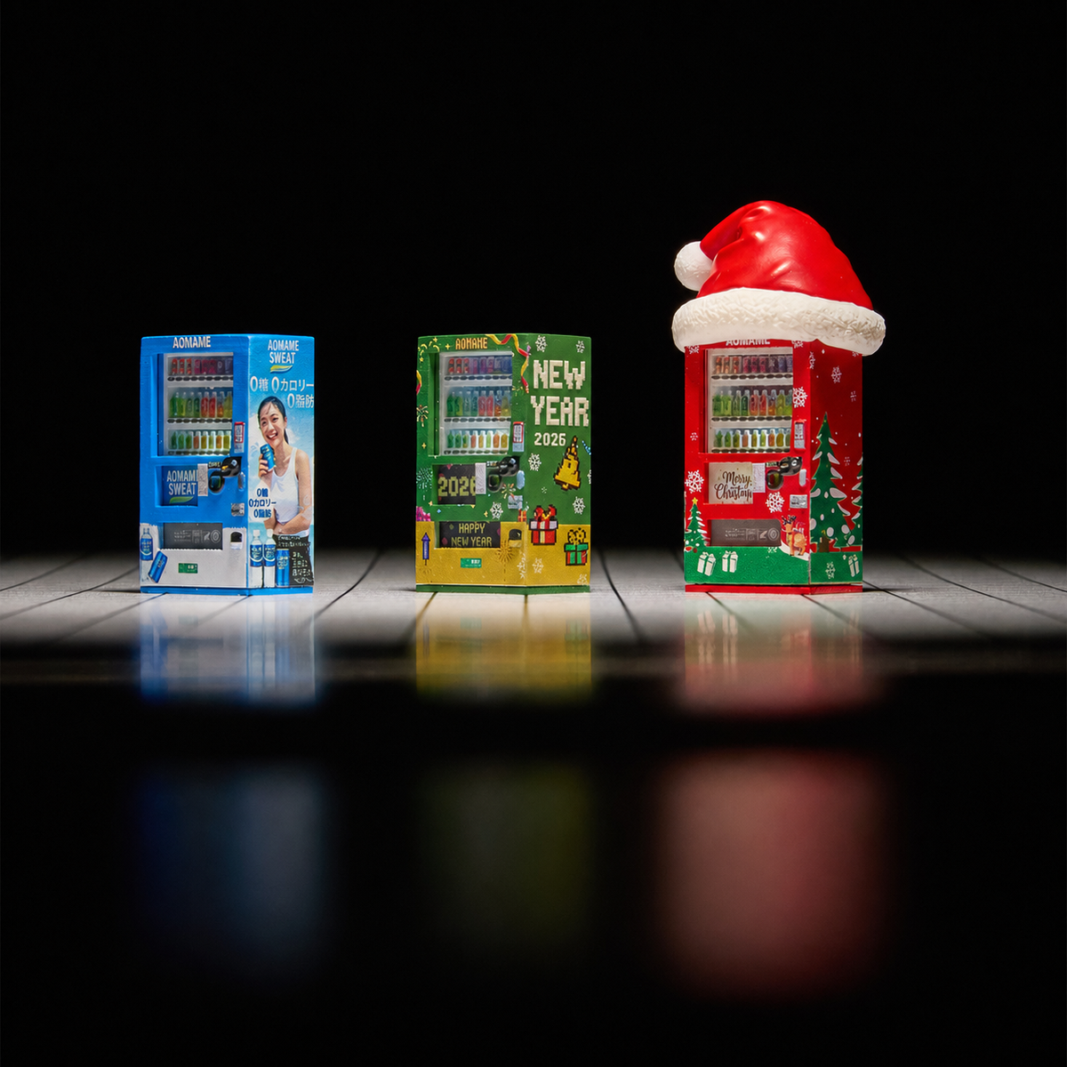 1:64 Vending Machine Miniature Diorama Prop Series A - 2026 New Year 3-Piece Vending Machine Prop Set