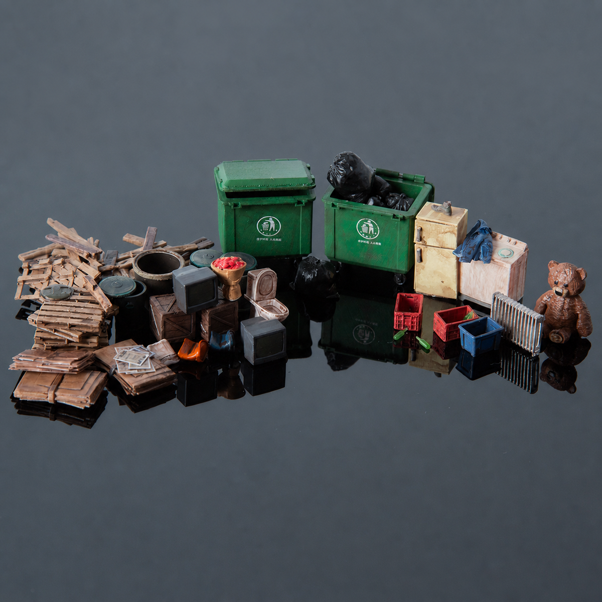1:64 Trash Pile & Street Clutter Miniature Diorama Prop Series - series gallery image