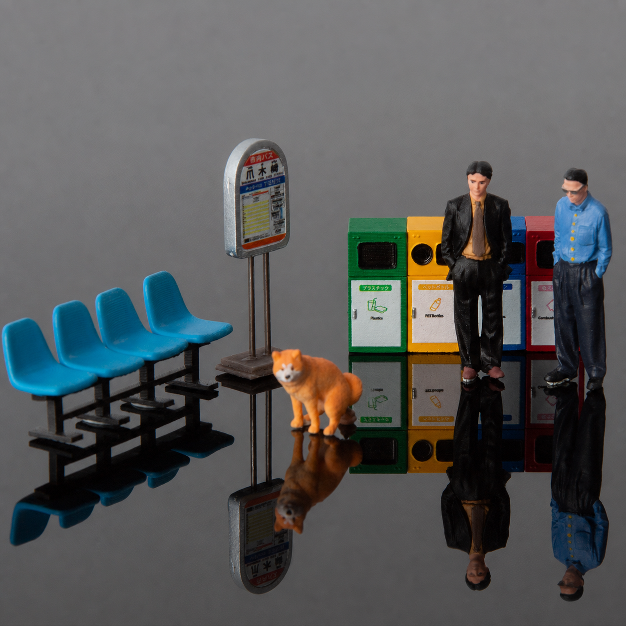 1:64 Japanese Bus Stop Miniature Diorama Series - series gallery image