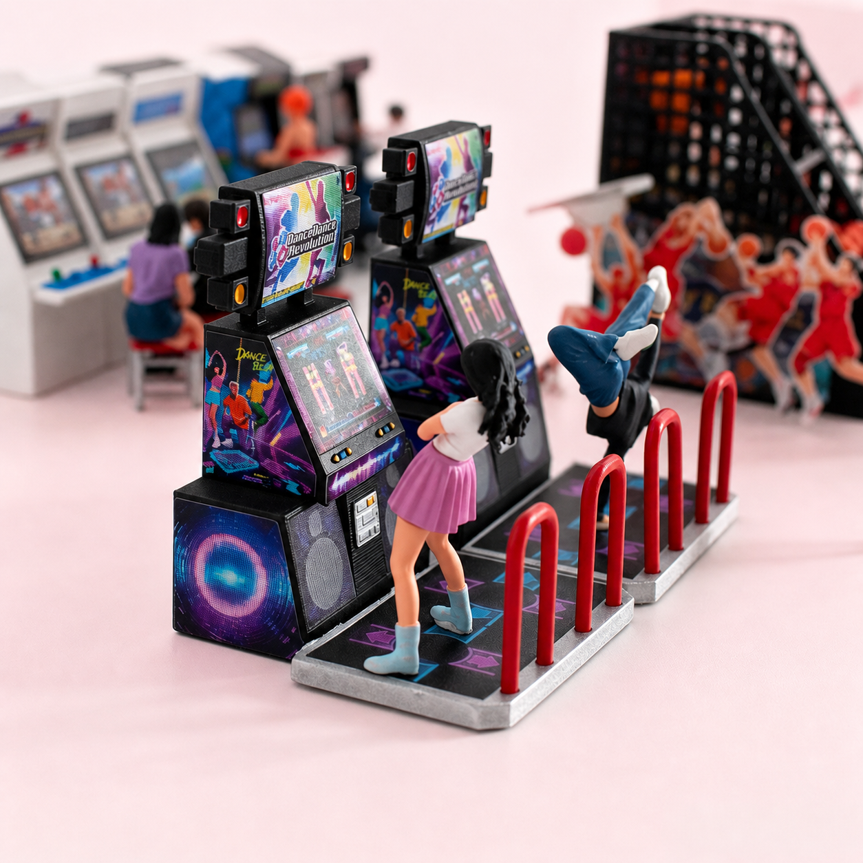 1:64 Dance Arcade Machine & Dancer Set
