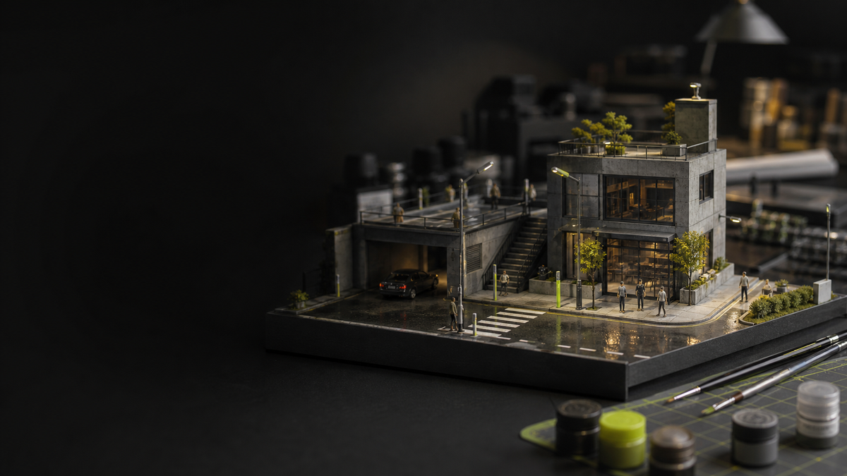 AFA Model 1:64 miniature city scene
