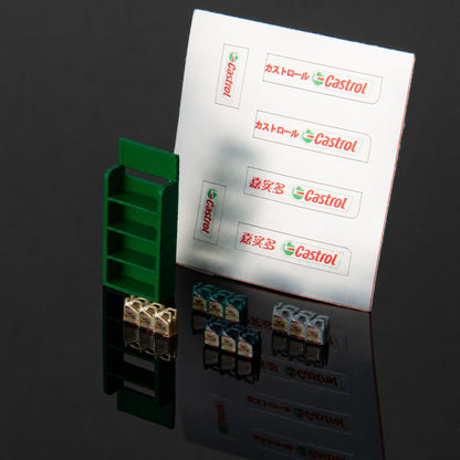 1:64 JDM Oil Rack S1 Miniature Diorama Prop Series - Castrol Oil Rack S1 Diorama Prop