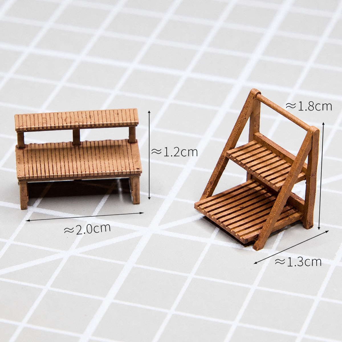 1:64 Floral Arrangement Miniature Diorama Prop Series - Desert Brown & Earth Brown Flower Stand Prop Set