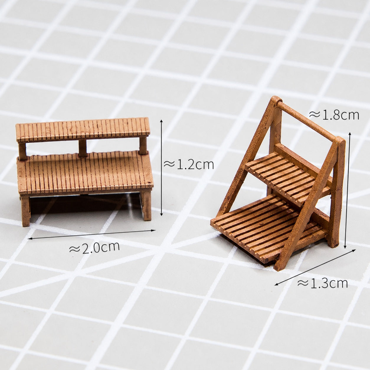 1:64 Floral Arrangement Miniature Diorama Prop Series - Desert Brown & Earth Brown Flower Stand Prop Set