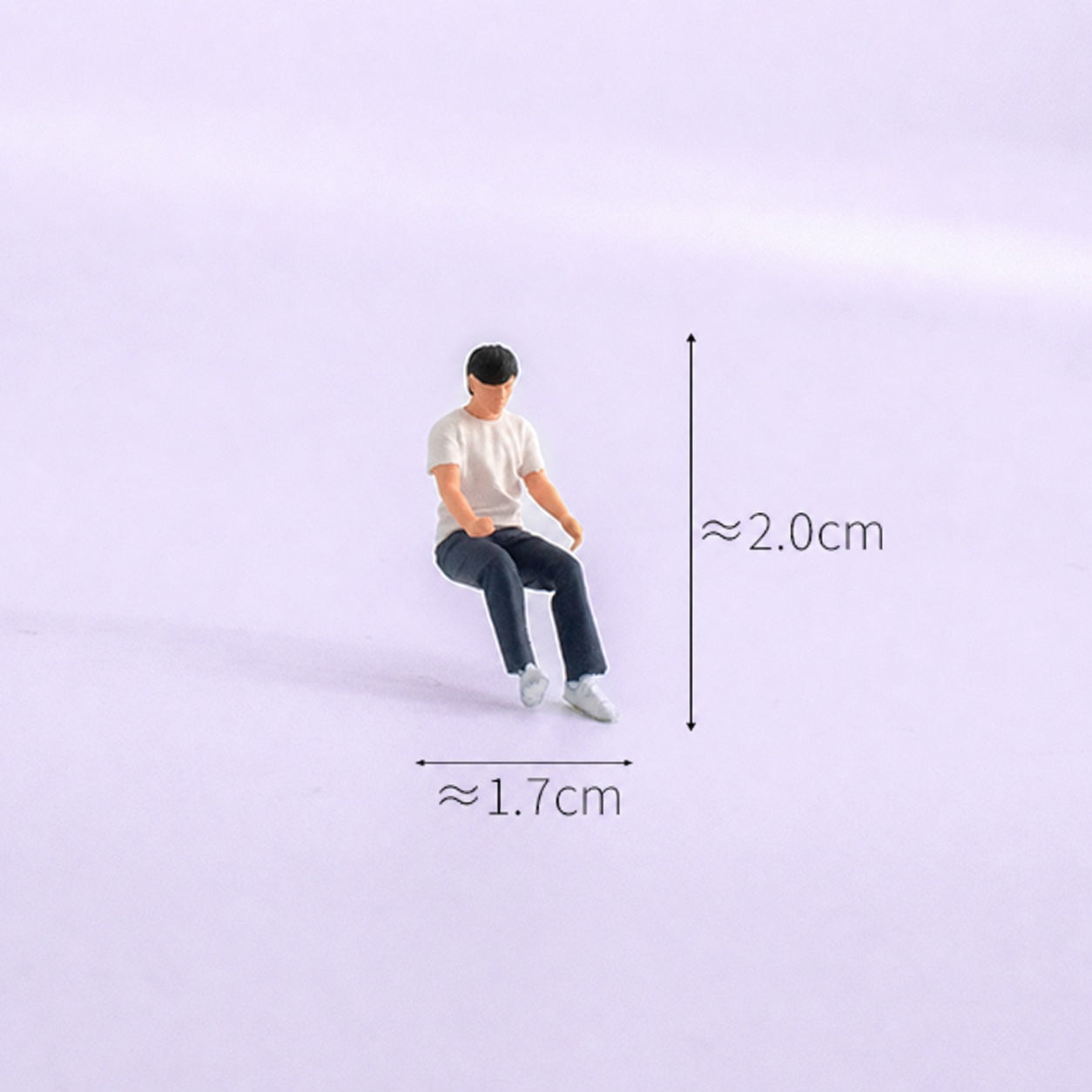 1:64 Racing Arcade Miniature Diorama Series - Seated Man in Dark Blue Jeans Playing a Racing Game Figure