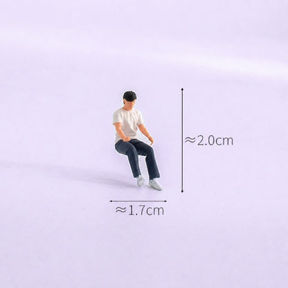 1:64 Racing Arcade Miniature Diorama Series - Seated Man in Dark Blue Jeans Playing a Racing Game Figure