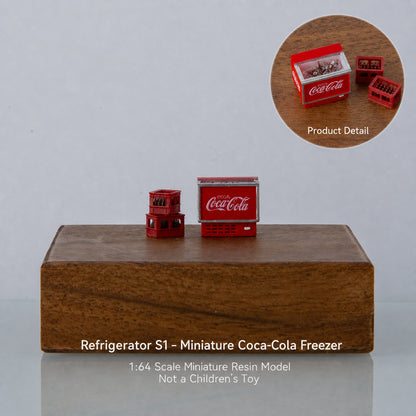 1:64 Branded Freezer S1 Miniature Diorama Prop Series - Coca-Cola Branded Freezer Diorama Prop