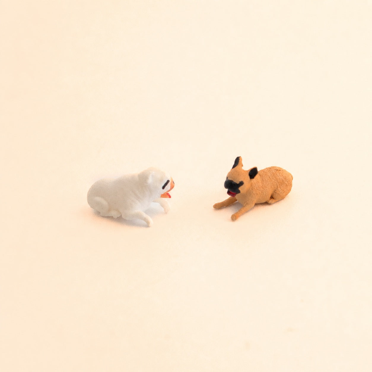 1:64 Cats & Dogs Miniature Animal Figure Series - Two French Bulldog Figures