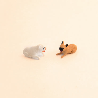 1:64 Cats & Dogs Miniature Animal Figure Series - Two French Bulldog Figures