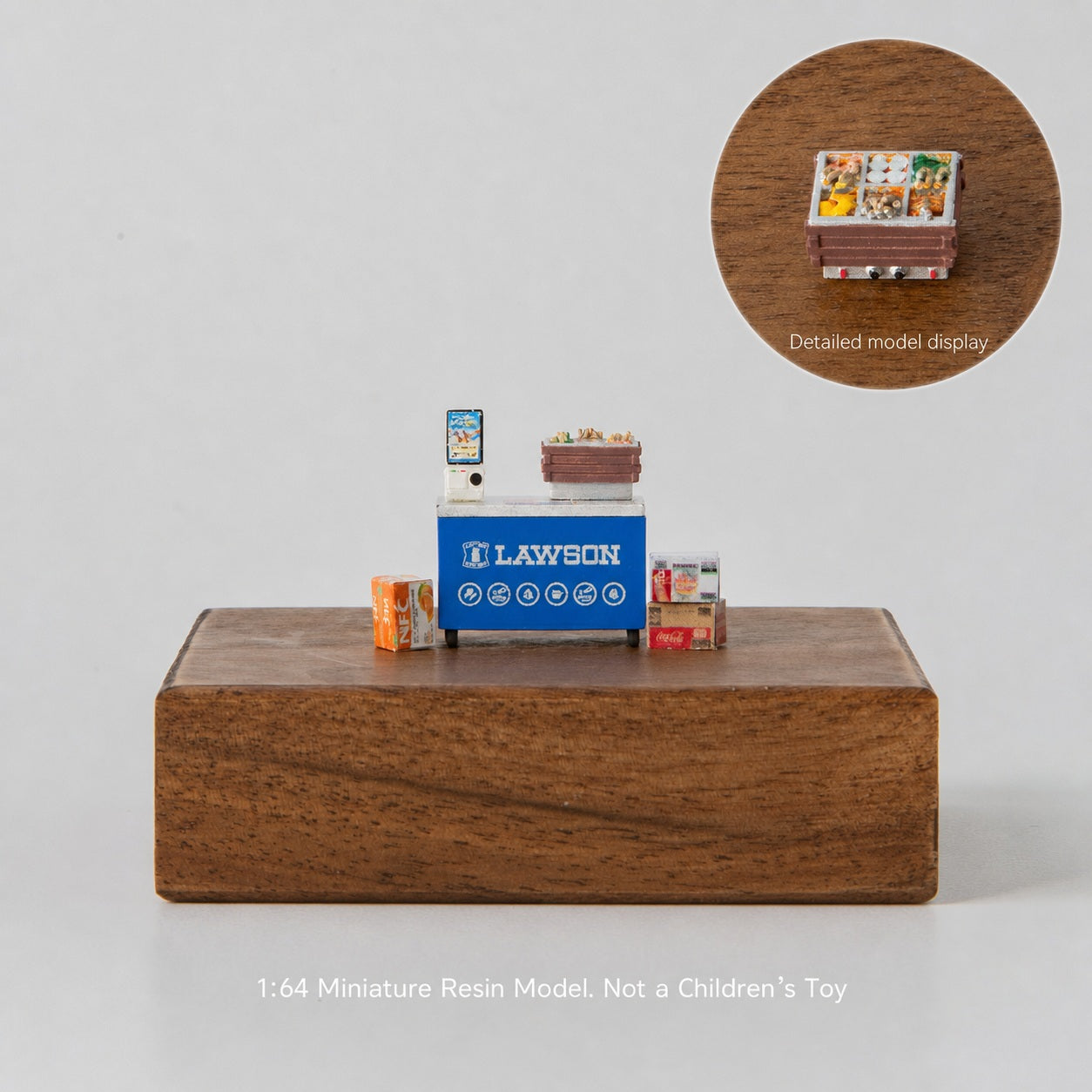 1:64 Lawson Convenience Store Outdoor Display Miniature Diorama Series - Checkout Counter & Three Cardboard Boxes Prop Set