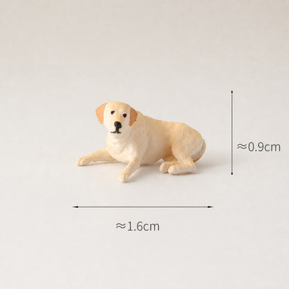 1:64 Cats & Dogs Miniature Animal Figure Series - Cream Labrador in Prone Pose Figure