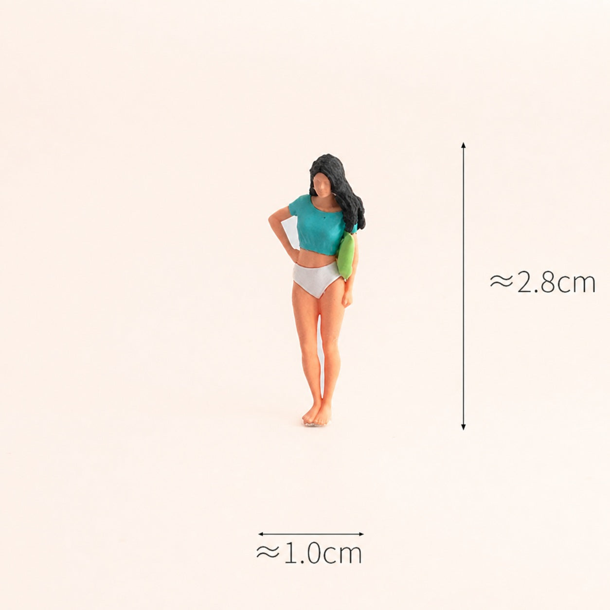 1:64 Photo Session Miniature Figure Series - Standing Long-Haired Woman with Shoulder Bag Figure