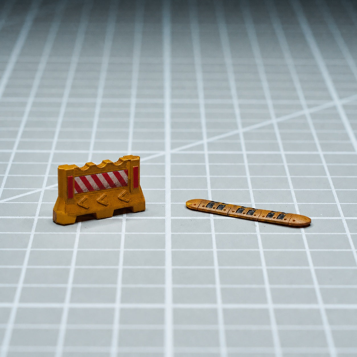 1:64 Traffic Control & Street Miniature Prop Series A - Speed Bump & Construction Barricade Prop Set