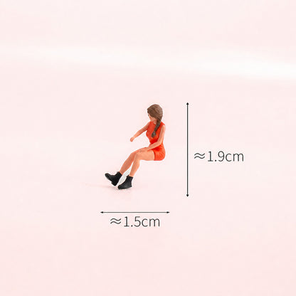 1:64 Racing Arcade Miniature Diorama Series - Seated Woman in Orange Dress Figure