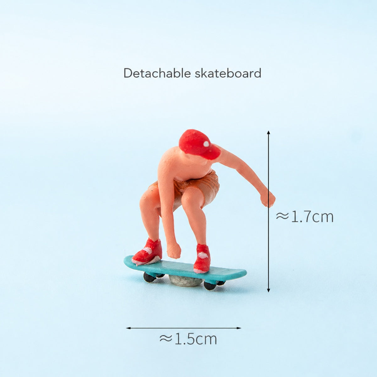 1:64 Skateboarding Miniature Figure Series - Shirtless Male Skateboarder with Skateboard Figure