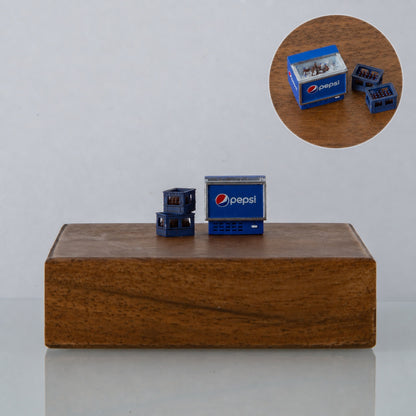1:64 Branded Freezer S1 Miniature Diorama Prop Series - Pepsi Branded Freezer Diorama Prop