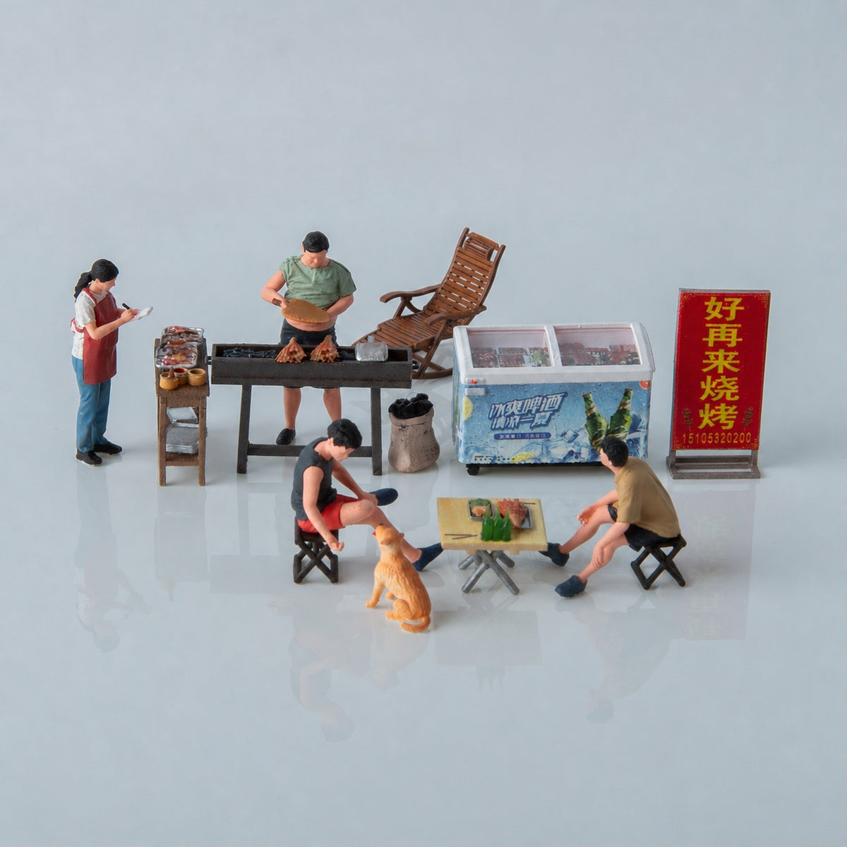 1:64 Chinese Night Market C4 Hao Zai Lai BBQ Stall Diorama Prop - additional product image 3