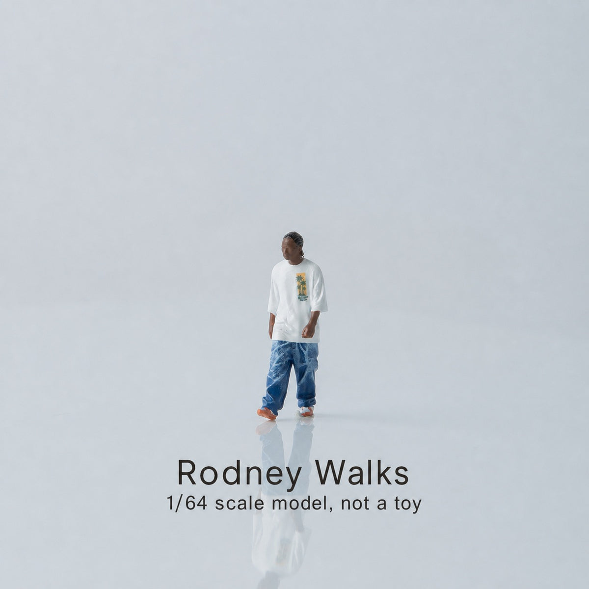1:64 West Coast Hip-Hop Street Miniature Figure Series - Walking Black Man with Dreadlocks Figure