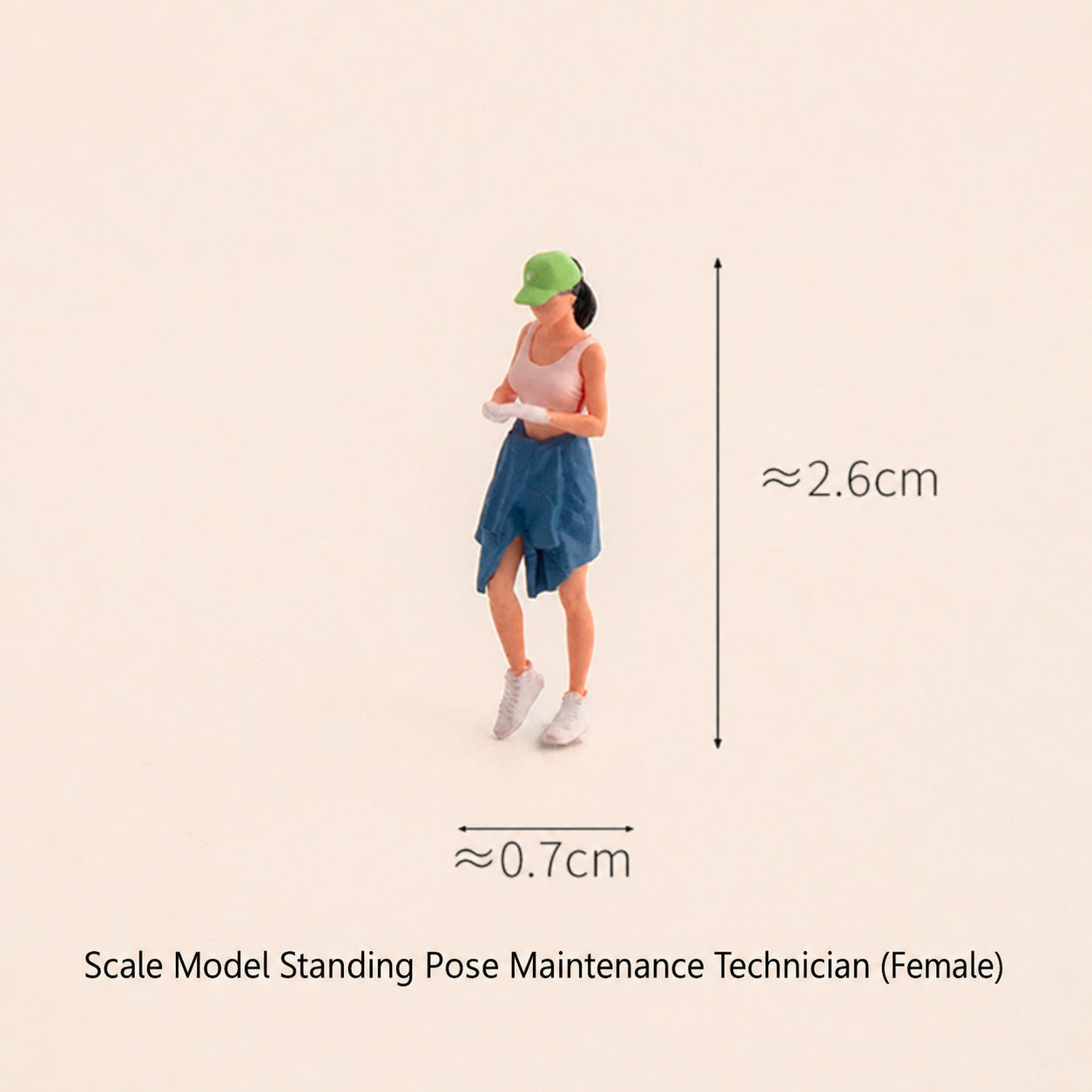 1:64 Repair Technicians Miniature Figure Series - Standing Female Repair Technician Removing Her Gloves Figure