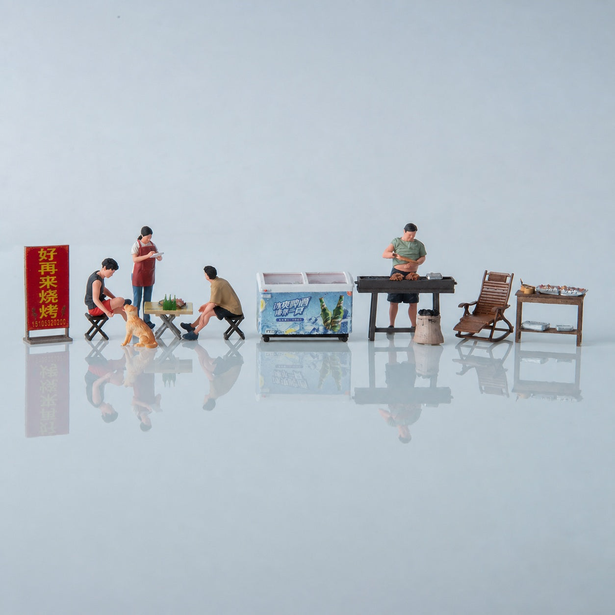 1:64 Chinese Night Market C4 Hao Zai Lai BBQ Stall Diorama Prop - additional product image 2