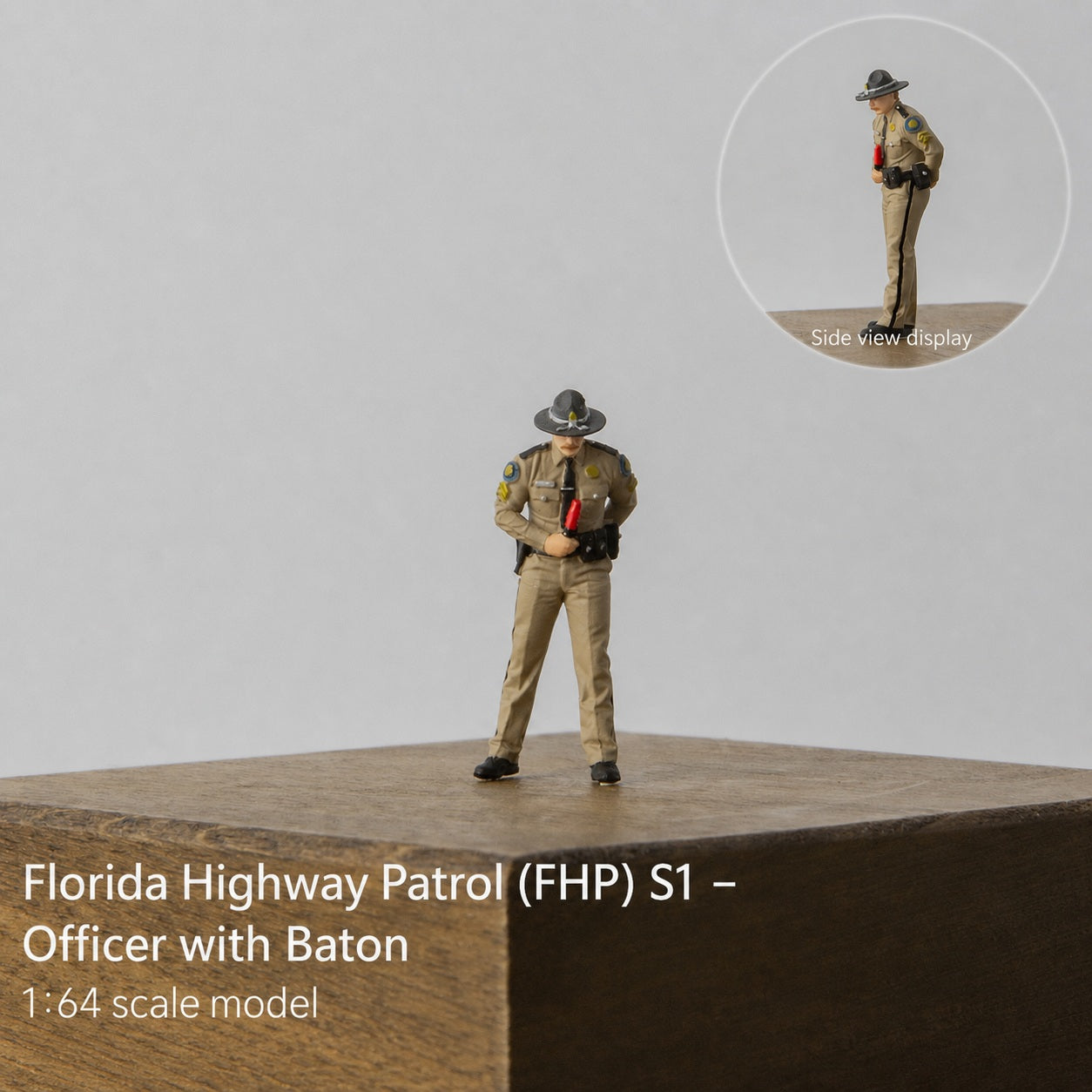 1:64 Florida Highway Patrol (FHP) S1 Miniature Figure & Prop Series - FHP S1 Leaning Officer with Traffic Baton Figure