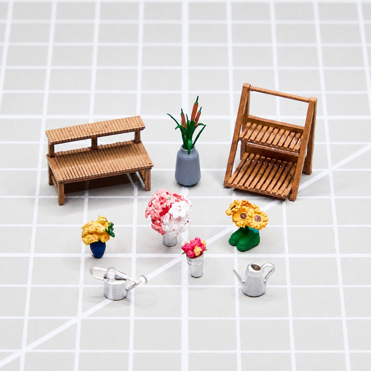 1:64 Floral Arrangement Miniature Diorama Prop Series - Floral Arrangement A Small Prop Set