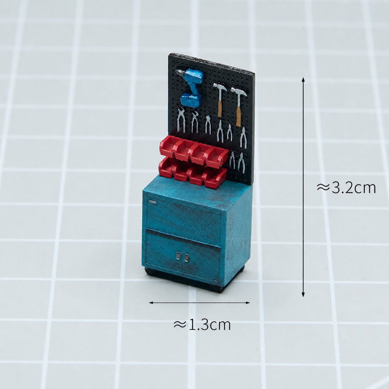 1:64 Auto Repair Shop Miniature Diorama Prop Series B & C - Blue Tool Cabinet Diorama Prop