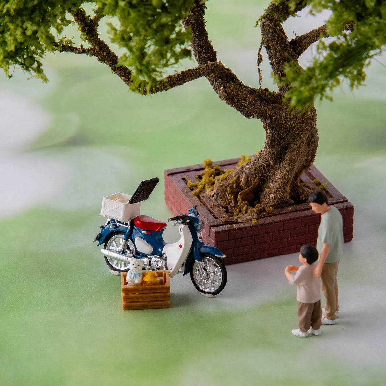 1:64 Honda Super Cub 125 Gulf Blue Motorcycle Diorama Prop - additional product image 3