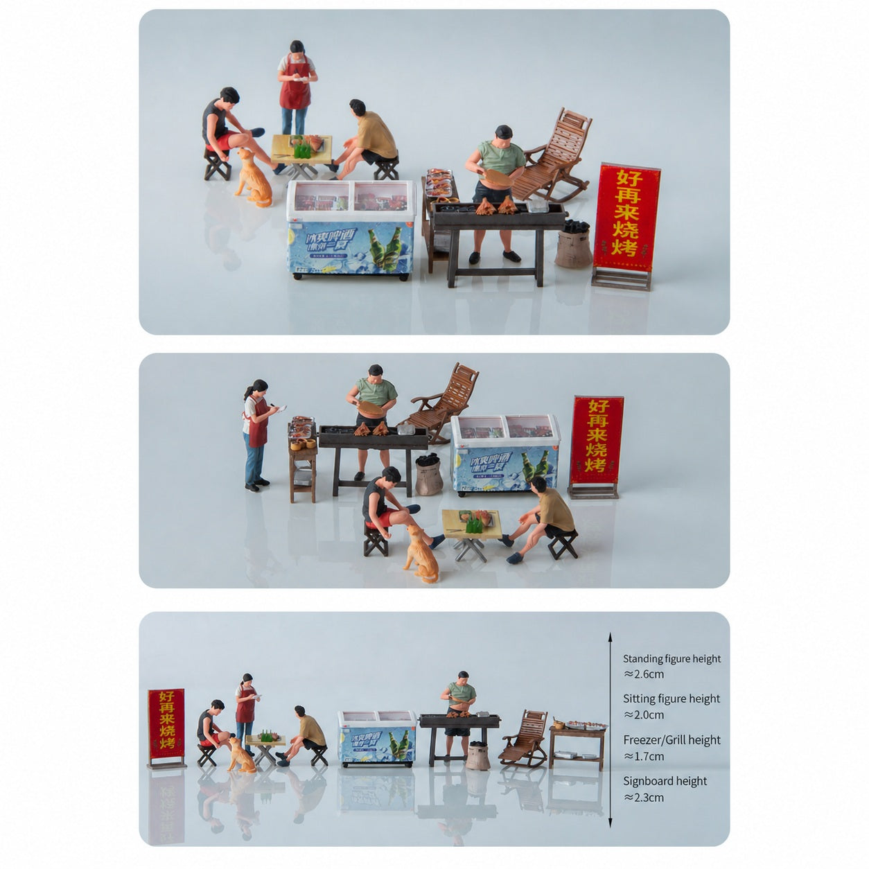 1:64 Chinese Night Market C4 Hao Zai Lai BBQ Stall Diorama Prop - additional product image 5