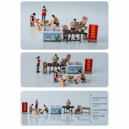 1:64 Chinese Night Market C4 Hao Zai Lai BBQ Stall Diorama Prop - additional product image 5