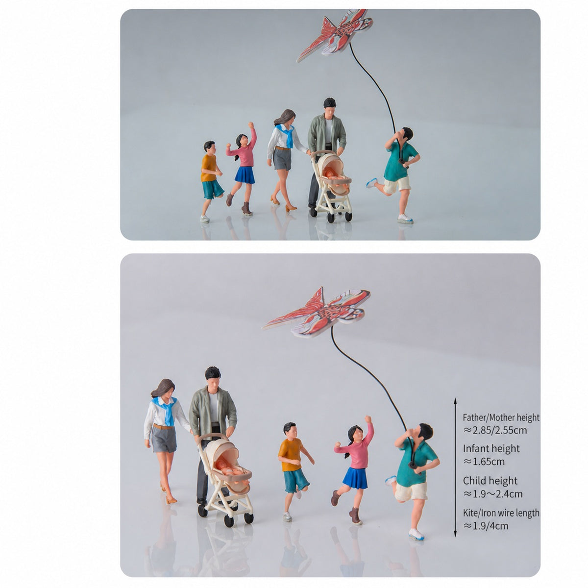 1:64 Spring Outing Kite-Flying & Walking Family Figure Set - additional product image 5