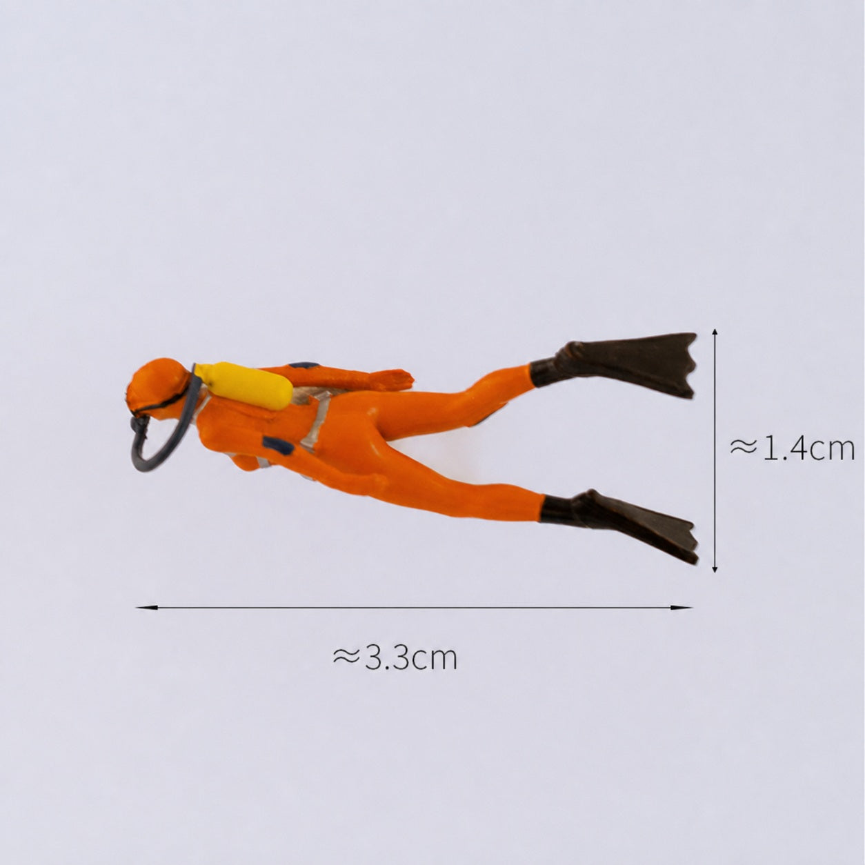 1:64 Scuba Diving Miniature Figure Series - Woman in Orange Diving Suit with Small Air Tank Figure