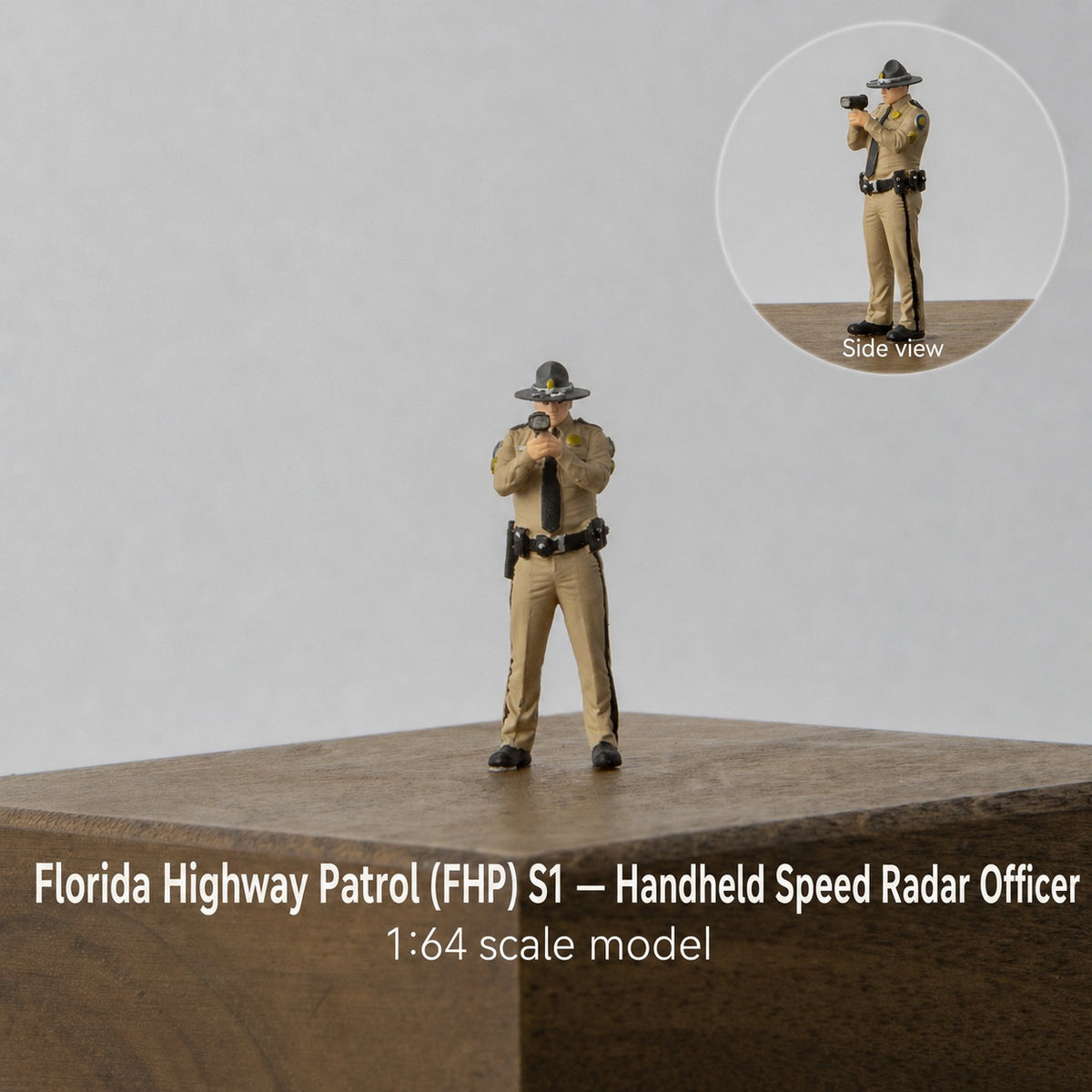 1:64 Florida Highway Patrol (FHP) S1 Miniature Figure & Prop Series - FHP S1 Officer with Radar Speed Gun Figure