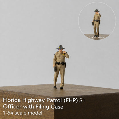 1:64 Florida Highway Patrol (FHP) S1 Miniature Figure & Prop Series - FHP S1 Patrolling Officer with File Folder Figure