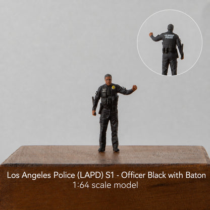 1:64 LAPD S1 Miniature Figure & Prop Series - LAPD S1 Black Officer with Baton Figure