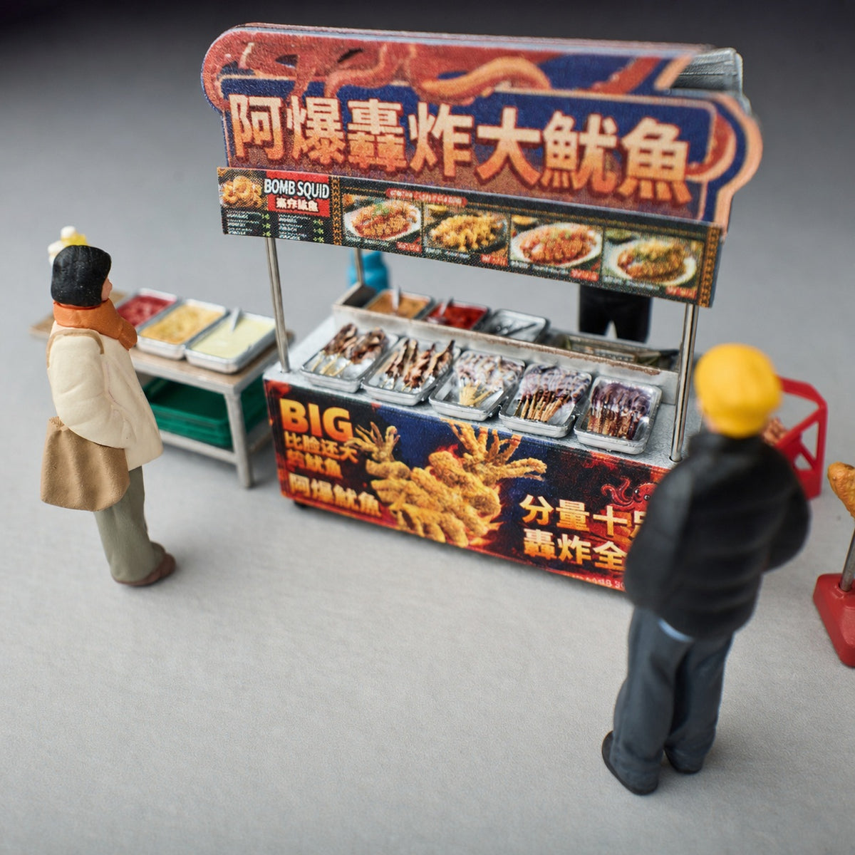 1:64 Abao Fried Giant Squid Stall 16-Piece Diorama Set - additional product image 5
