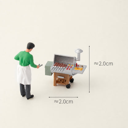 1:64 Standing Outdoor BBQ & Picnic Scene Miniature Diorama Series - American-Style BBQ Grill Diorama Prop