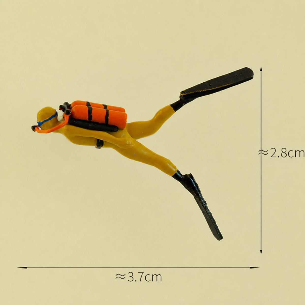 1:64 Scuba Diving Miniature Figure Series - Man in Yellow Diving Suit Figure