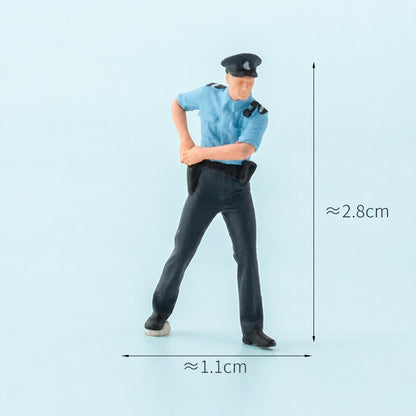 1:64 Hong Kong Police Miniature Figure Series - Hong Kong Male Police Officer Drawing a Handgun Figure