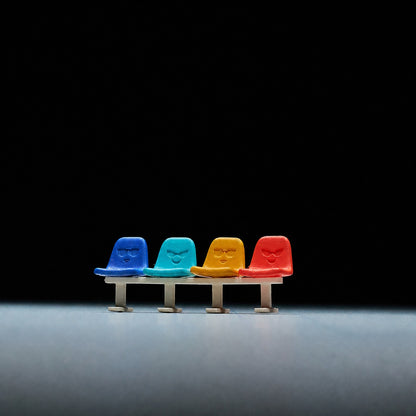 1:64 Traffic Control & Street Miniature Prop Series A - Colorful Row Seating Diorama Prop